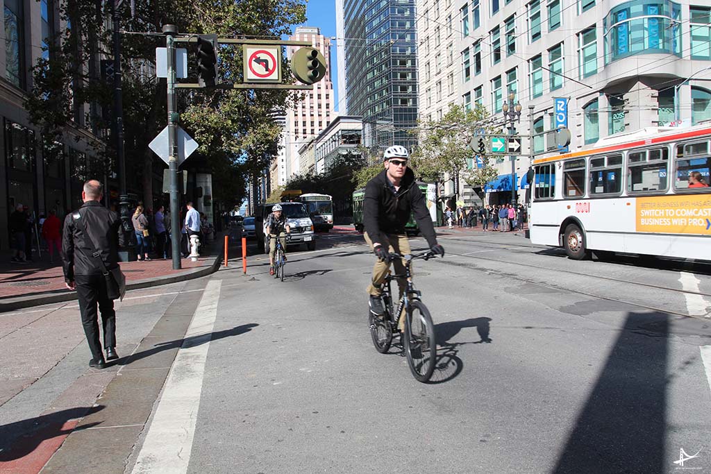 Trabalhar de bicicleta em San Francisco