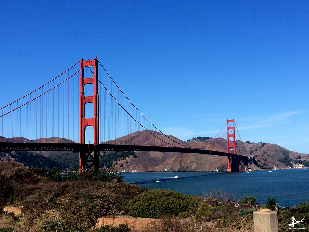 Vista da Golden Gate a caminho de Point Reyes