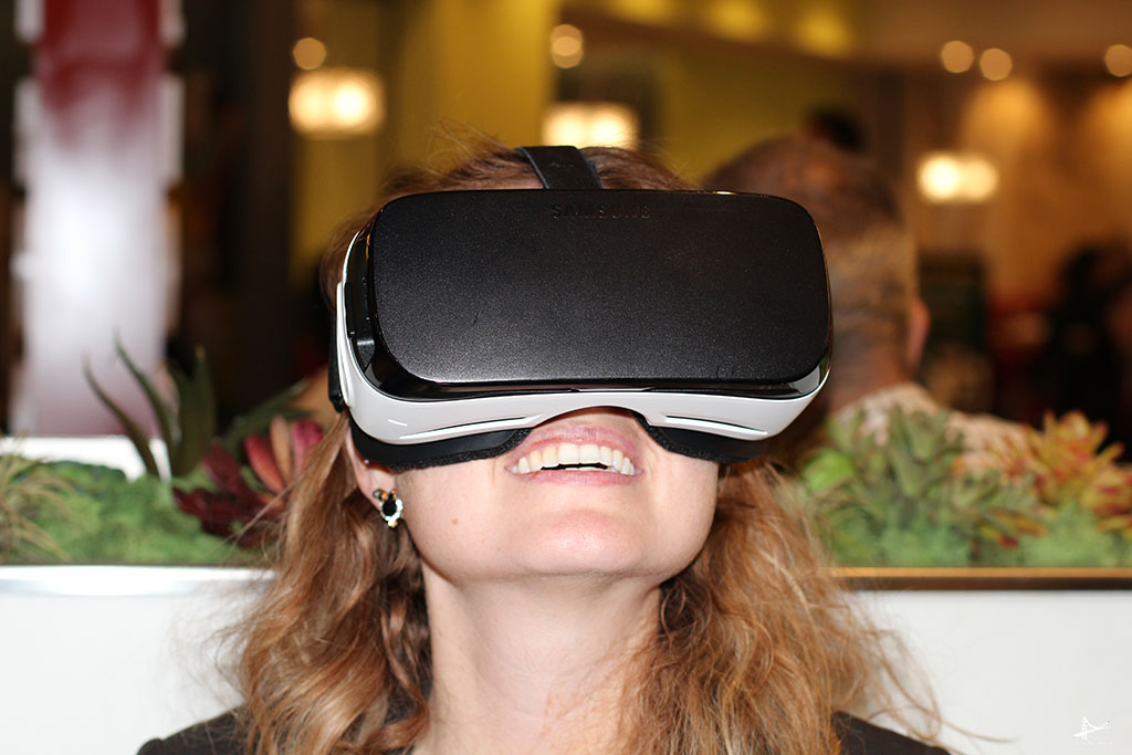 Testando os óculos de realidade virtual