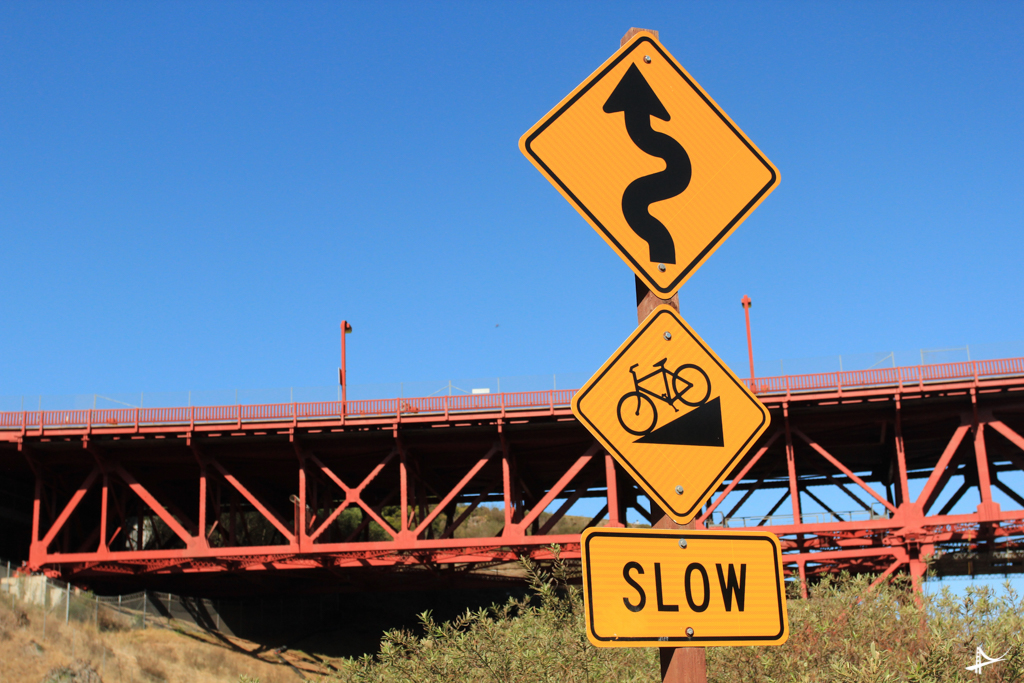 Placas da rota de bicicleta para Sausalito