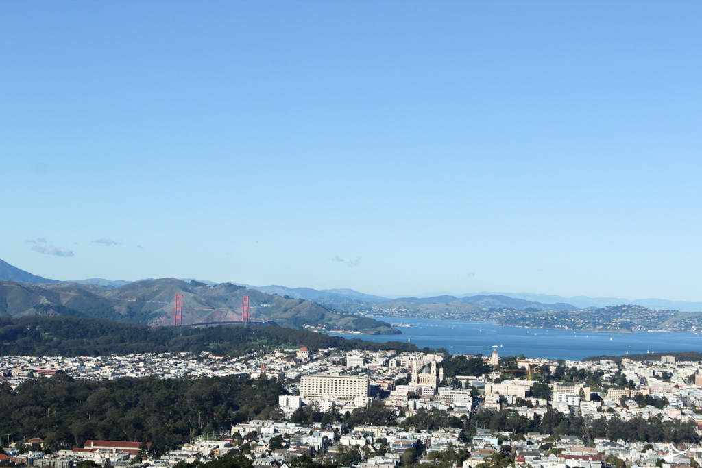 Vista da Golden Gate do Twin Peaks