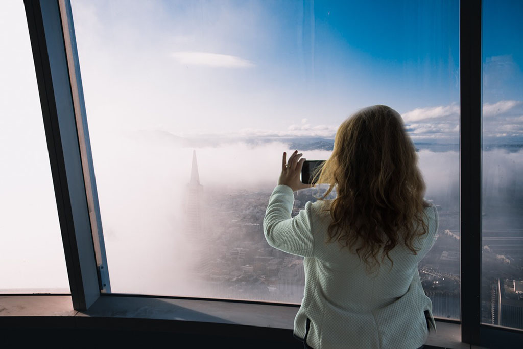 Fotos do topo da Salesforce Tower