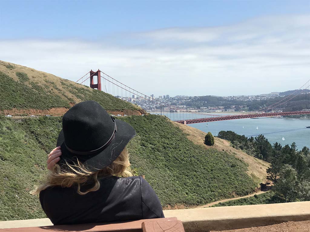 Vista da Golden Gate Bridge do Marin Headlands